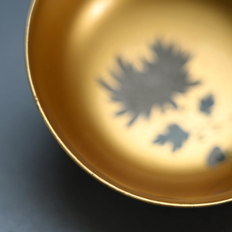 Antique Gold lacquered 10 piece Sake Cup Set