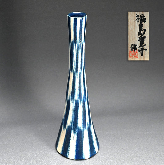 Contemporary Blue & White Vase ー福島 寛子 “呉須絵花器”
