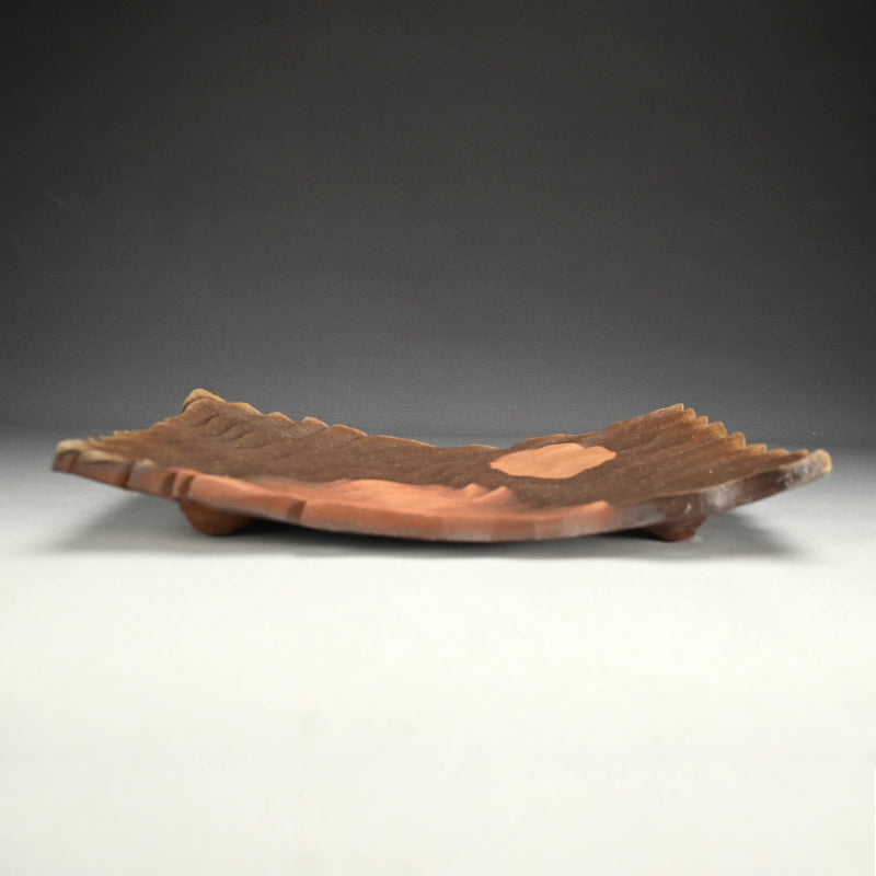 Contemporary Rippling Bizen Platter ー小西陶蔵 "備前 風文直角鉢"