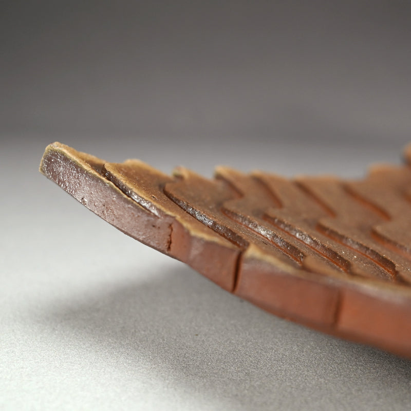 Contemporary Rippling Bizen Platter ー小西陶蔵 "備前 風文直角鉢"