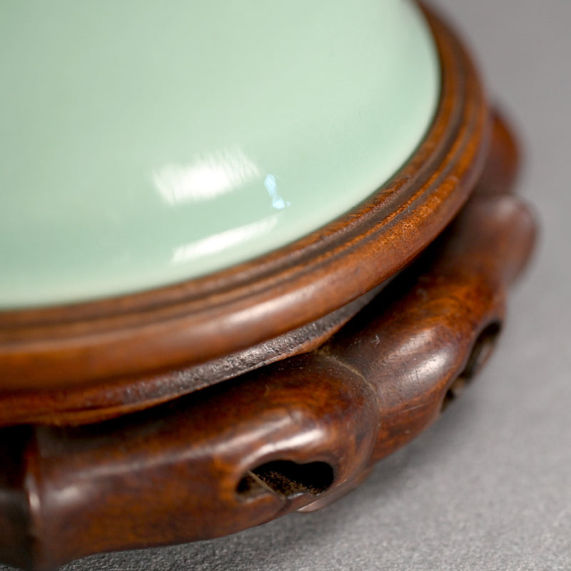 Classic Antique Devil Head Vase ー宮川 香山 "青磁釉 四ッ耳鬼面環花瓶 台付"