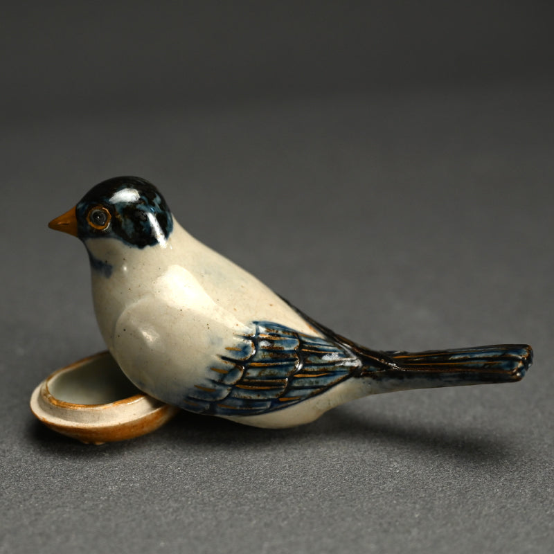 Miyagawa (Makuzu) Kozan Kogo Incense Case ー仁清写 香合 雲雀