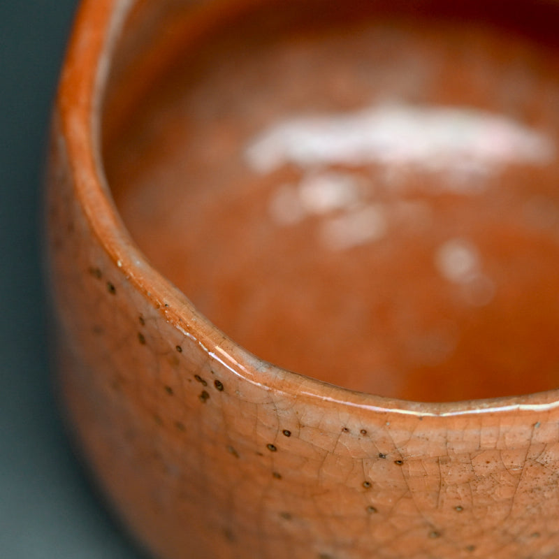 Edo p. Aka-Raku Chawan by Tea Master Gengensai ー赤楽茶碗 玄々斎 天元窯