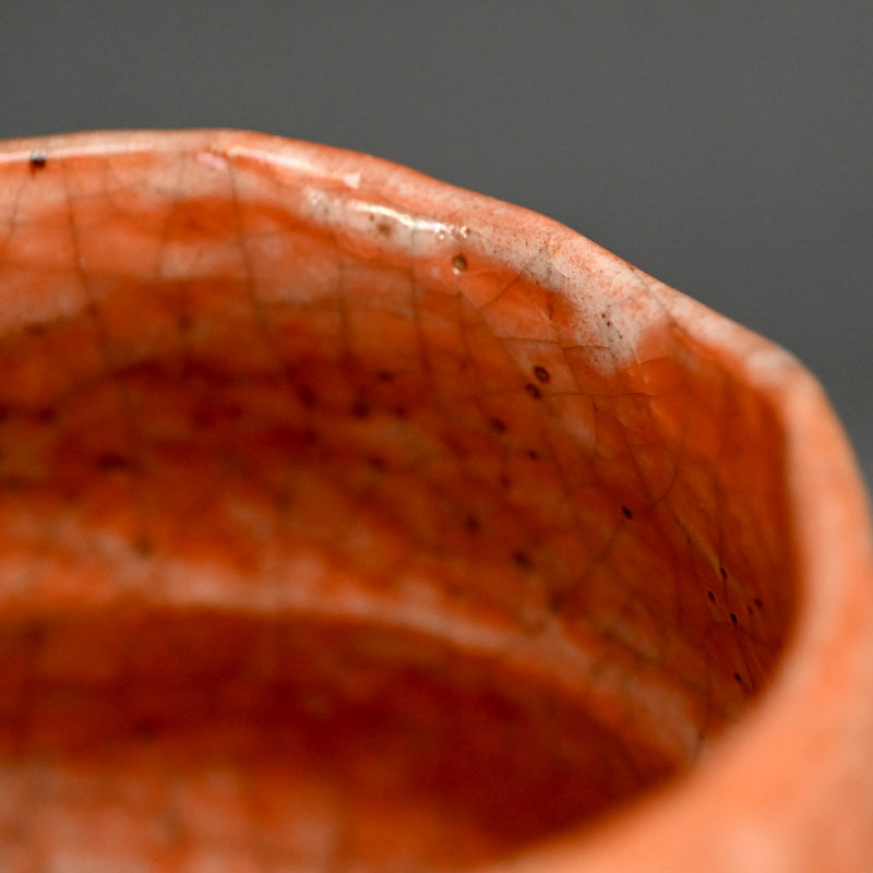 Edo p. Aka-Raku Chawan by Tea Master Gengensai ー赤楽茶碗 玄々斎 天元窯