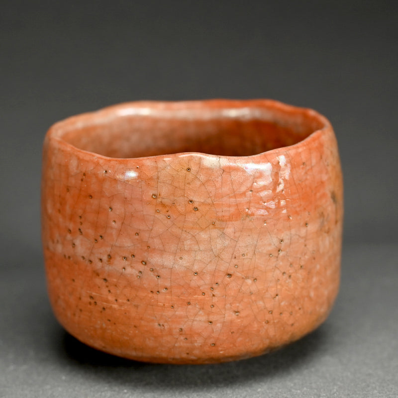 Edo p. Aka-Raku Chawan by Tea Master Gengensai ー赤楽茶碗 玄々斎 天元窯