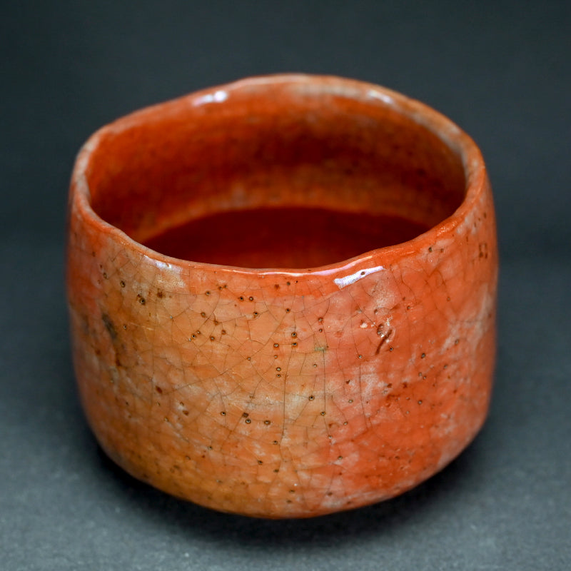Edo p. Aka-Raku Chawan by Tea Master Gengensai ー赤楽茶碗 玄々斎 天元窯
