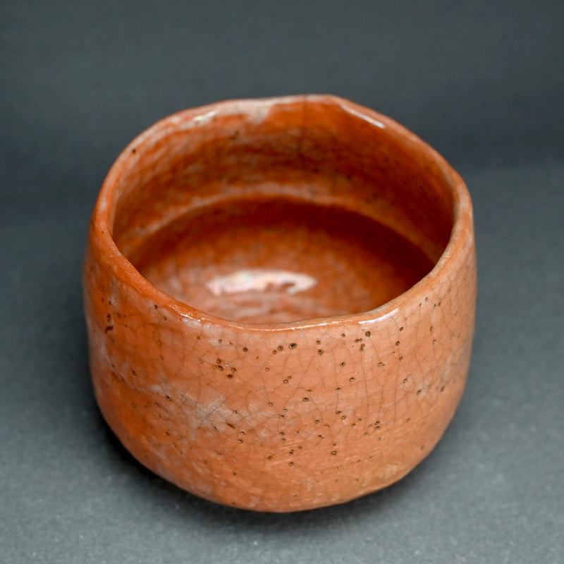Edo p. Aka-Raku Chawan by Tea Master Gengensai ー赤楽茶碗 玄々斎 天元窯