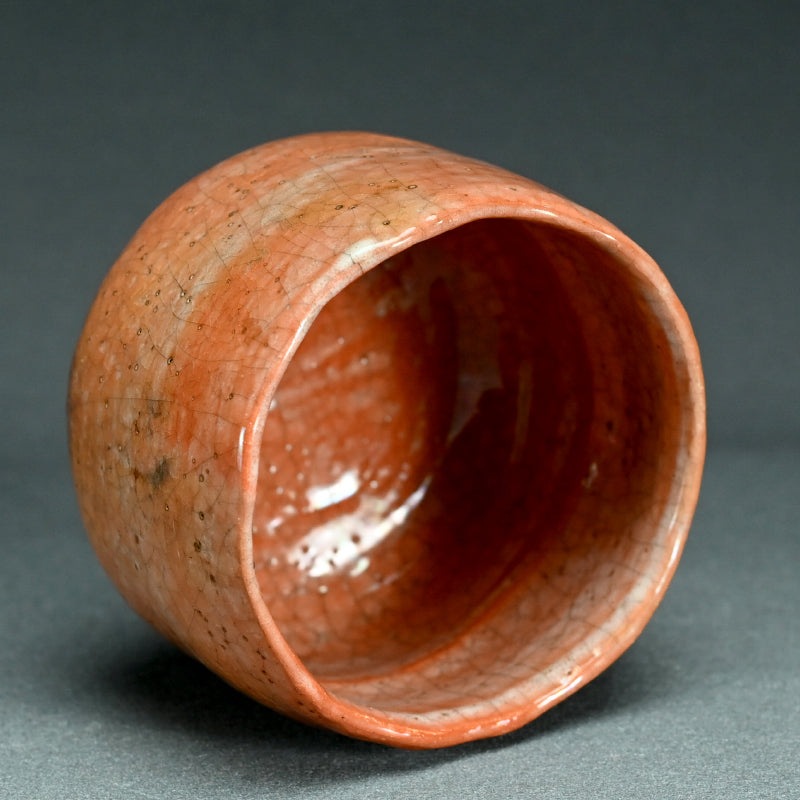 Edo p. Aka-Raku Chawan by Tea Master Gengensai ー赤楽茶碗 玄々斎 天元窯