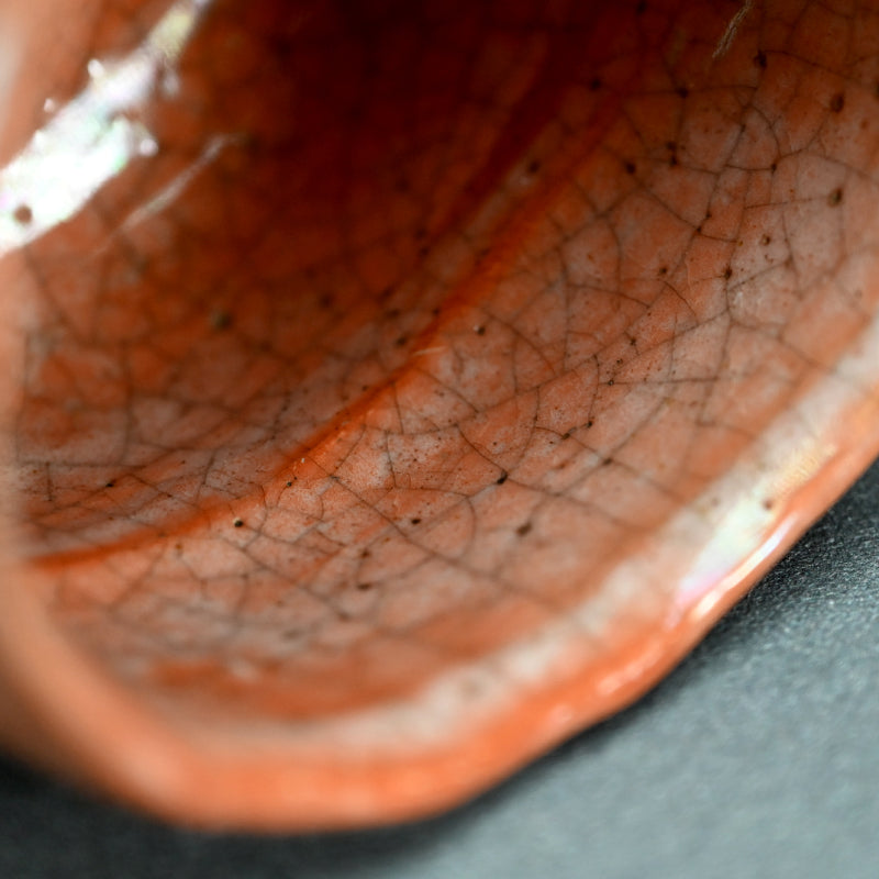 Edo p. Aka-Raku Chawan by Tea Master Gengensai ー赤楽茶碗 玄々斎 天元窯