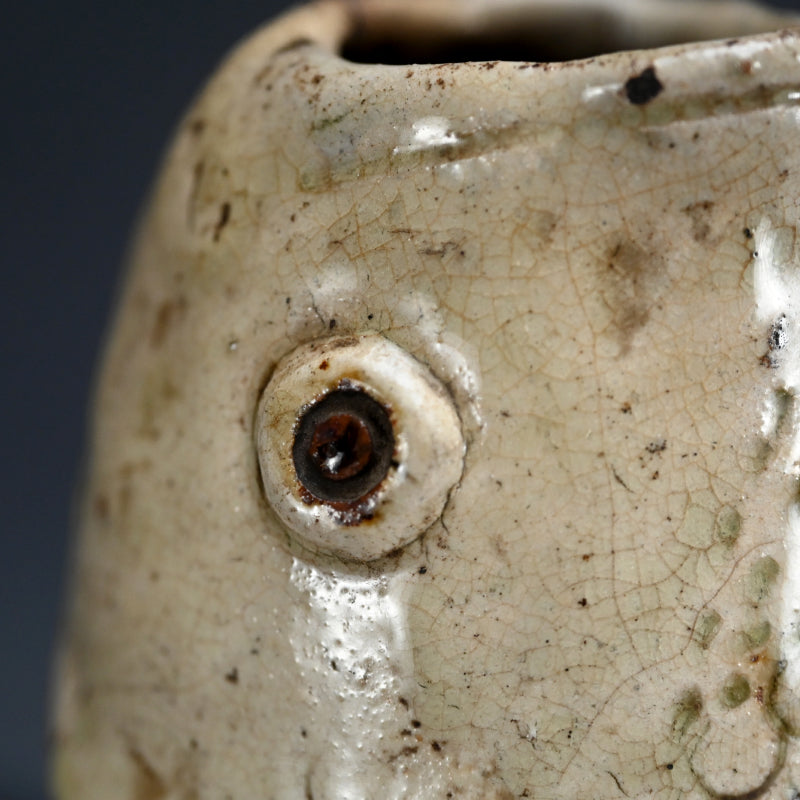 Edo period Kakehana Koi Hanging Wall Vase ー 尾張古窯 灰釉鯉形掛花生