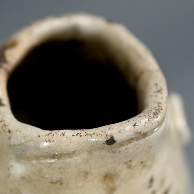 Edo period Kakehana Koi Hanging Wall Vase ー 尾張古窯 灰釉鯉形掛花生