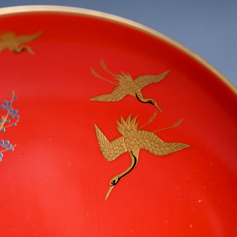 Breathtaking Antique Maki-e Lacquer Stand & Sake Cups ー蓬莱山蒔繪 三ツ組盃花月臺 臺組