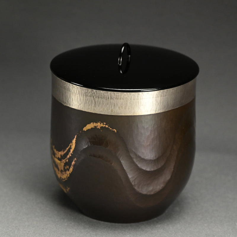 Bronze and Silver Mizusashi ー斎藤イフ "黒味銅 銀楼合せ 水指"