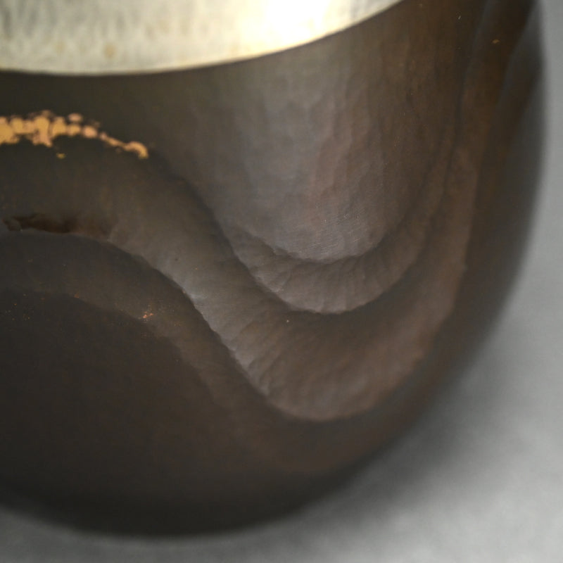 Bronze and Silver Mizusashi ー斎藤イフ "黒味銅 銀楼合せ 水指"