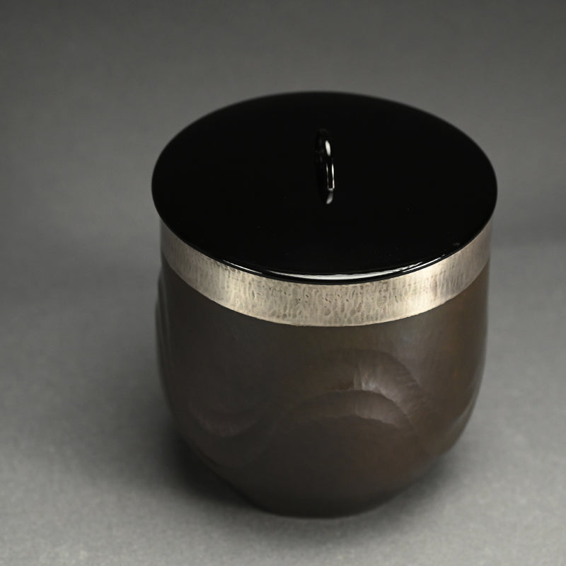Bronze and Silver Mizusashi ー斎藤イフ "黒味銅 銀楼合せ 水指"