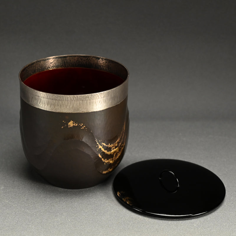 Bronze and Silver Mizusashi ー斎藤イフ "黒味銅 銀楼合せ 水指"