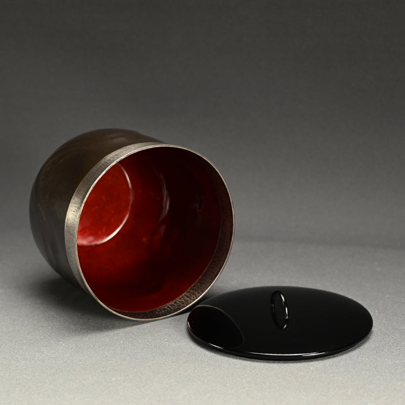 Bronze and Silver Mizusashi ー斎藤イフ "黒味銅 銀楼合せ 水指"