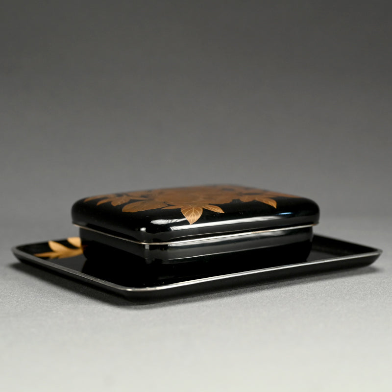 Antique Japanese Lacquer Box and Tray Set