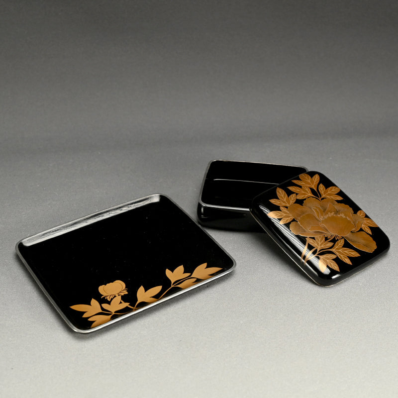 Antique Japanese Lacquer Box and Tray Set