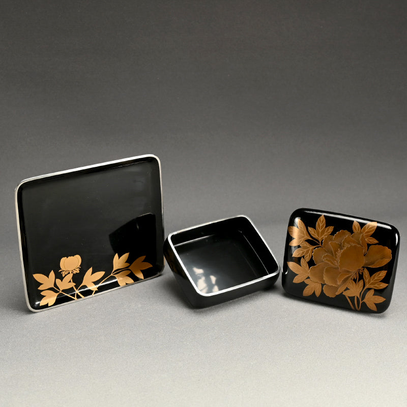 Antique Japanese Lacquer Box and Tray Set