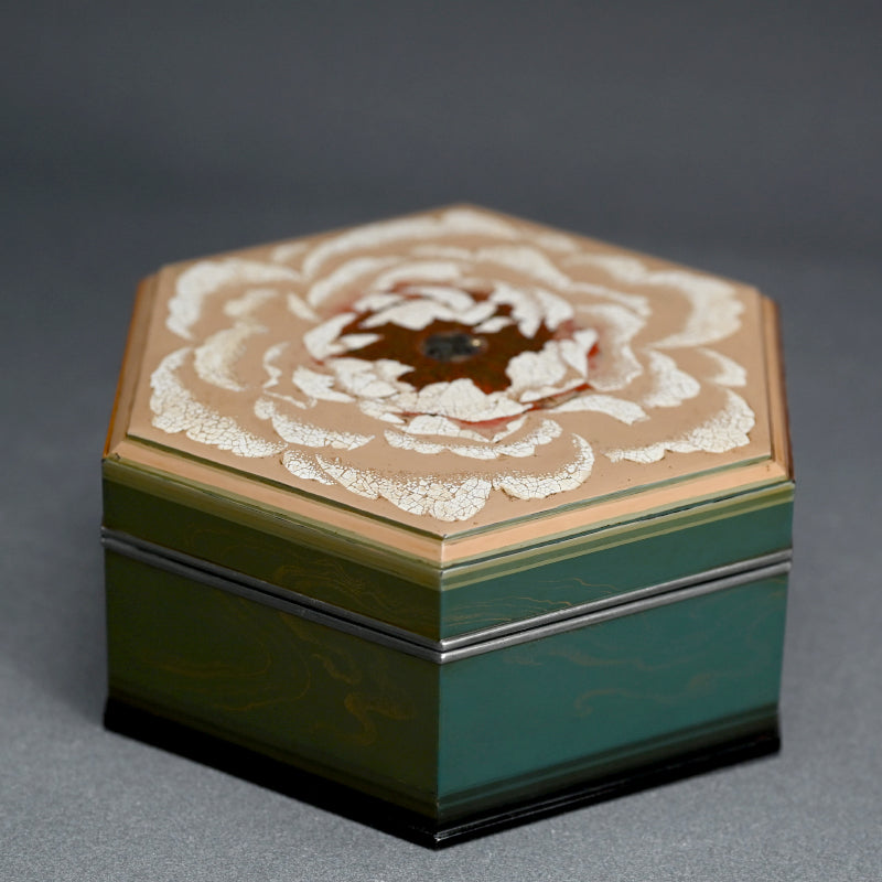 Exquisite Mid-century Lacquered Jewelry Box by Heiando ー平安堂 “六角宝石箱”