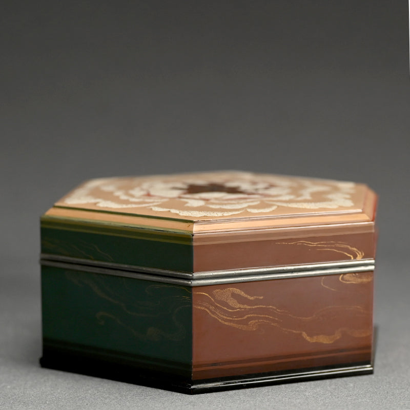 Exquisite Mid-century Lacquered Jewelry Box by Heiando ー平安堂 “六角宝石箱”