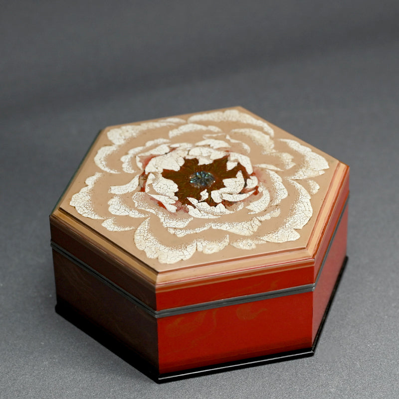Exquisite Mid-century Lacquered Jewelry Box by Heiando ー平安堂 “六角宝石箱”