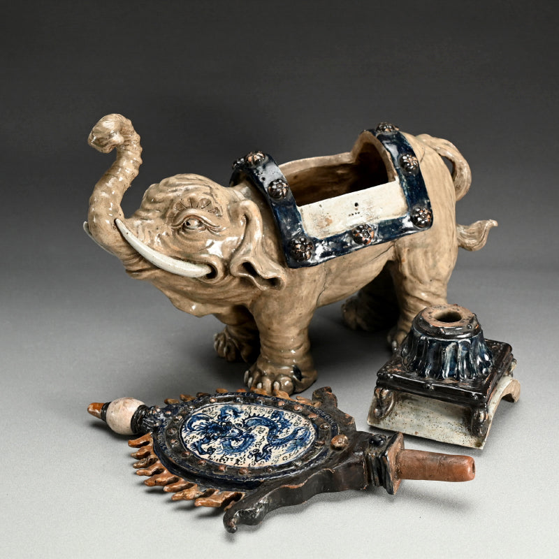 Large Edo period Japanese Elephant Koro Incense Burner