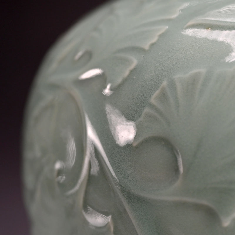 Large Antique Celadon Vase, Japanese Pottery ー宮永陶山 "花瓶"