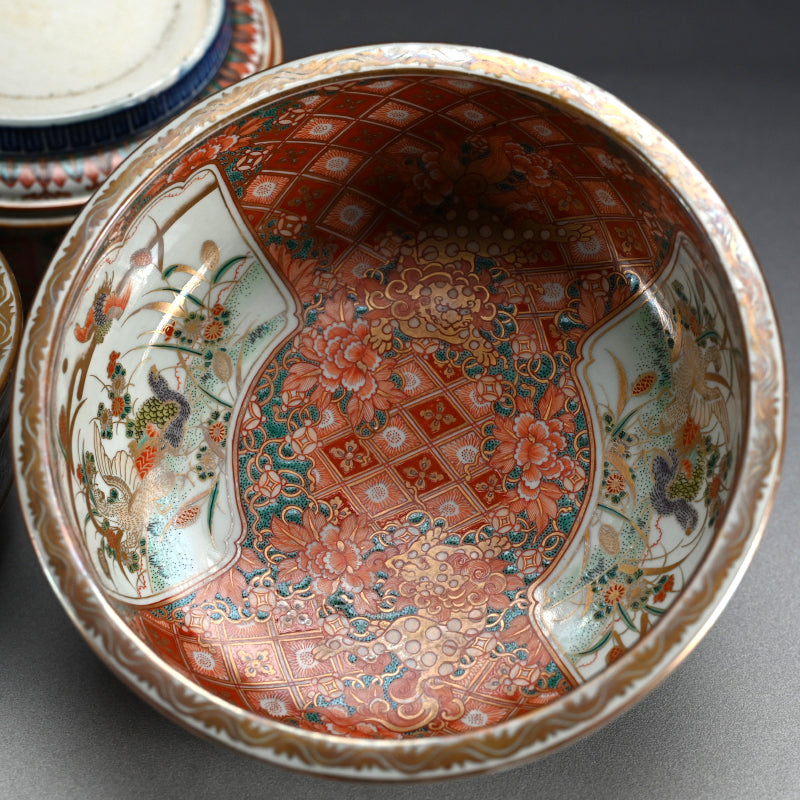 3 Large 19th century Imari Porcelain Bowls