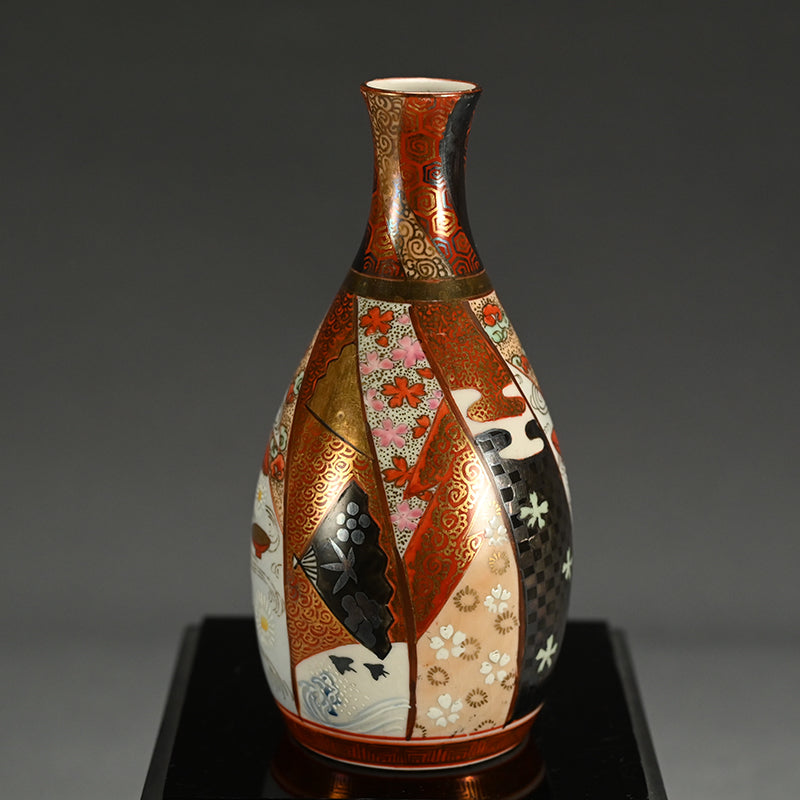 Ornate Meiji p. Kutani Porcelain Tokkuri Set