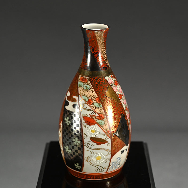 Ornate Meiji p. Kutani Porcelain Tokkuri Set