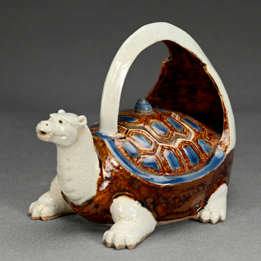 Antique Japanese Porcelain Tortoise-shaped Sake Server