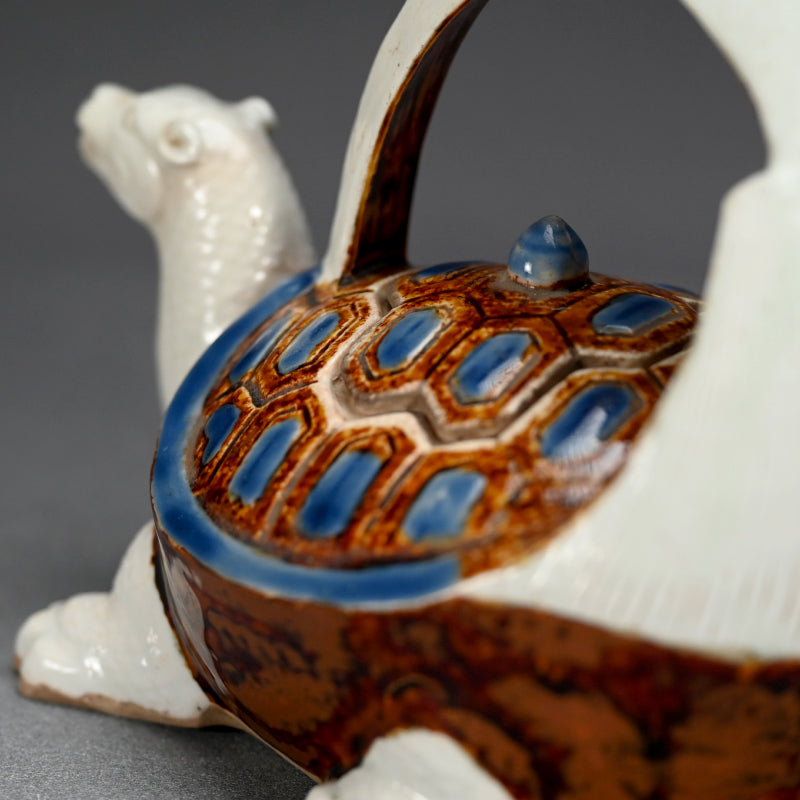 Antique Japanese Porcelain Tortoise-shaped Sake Server