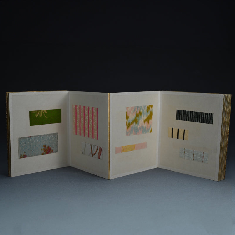 Antique Japanese Textile Sample Book, Yokohama Raw Silk Co. ー米佛裂本
