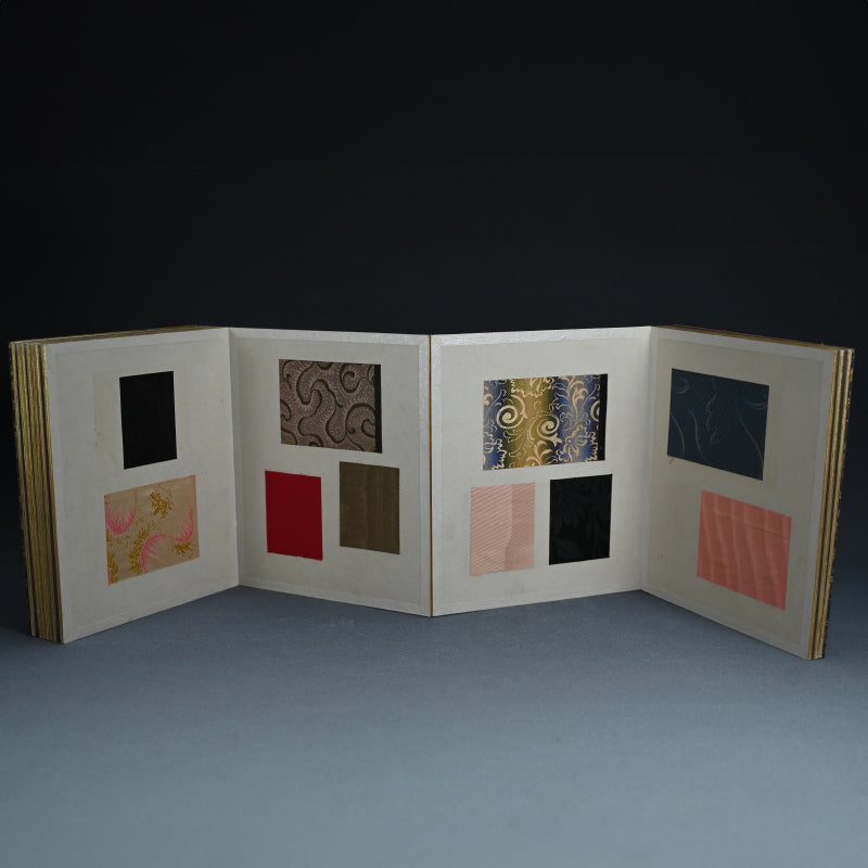 Antique Japanese Textile Sample Book, Yokohama Raw Silk Co. ー米佛裂本