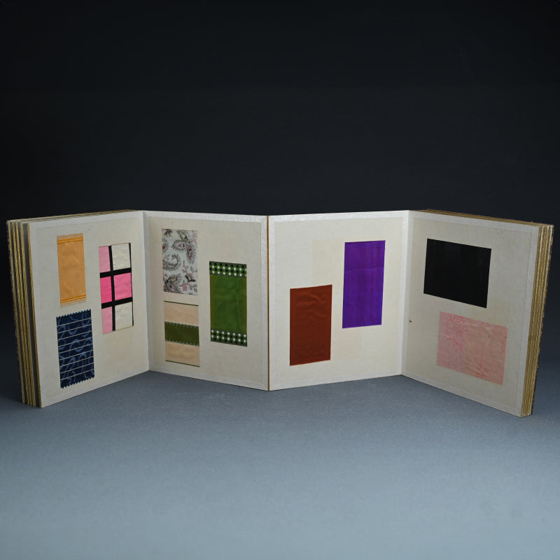 Antique Japanese Textile Sample Book, Yokohama Raw Silk Co. ー米佛裂本