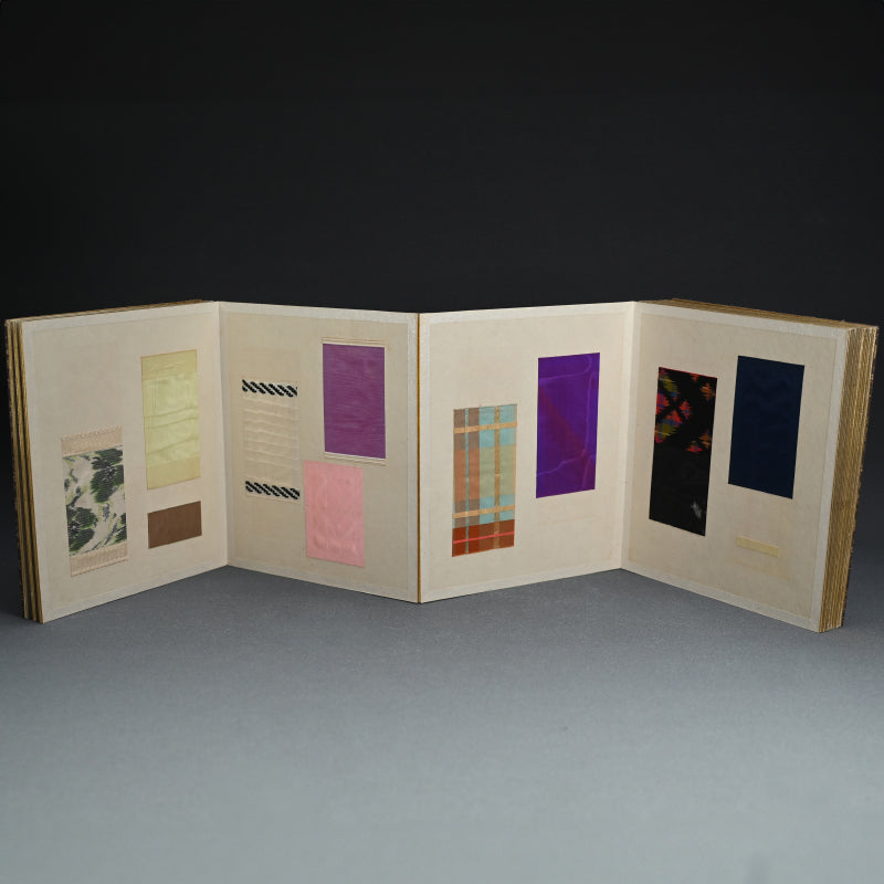 Antique Japanese Textile Sample Book, Yokohama Raw Silk Co. ー米佛裂本