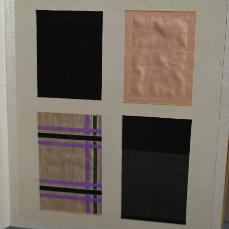Antique Japanese Textile Sample Book, Yokohama Raw Silk Co. ー米佛裂本