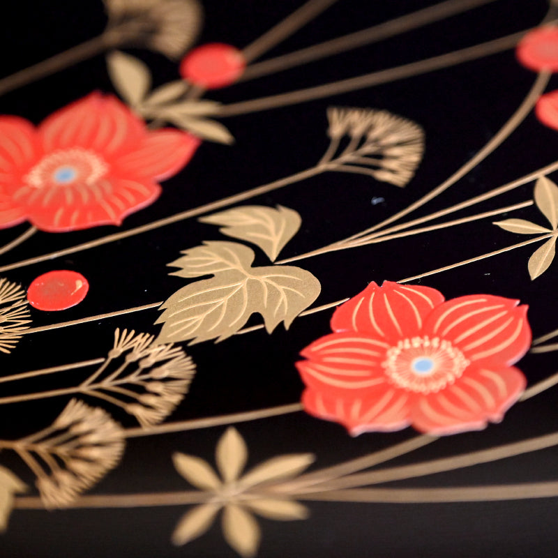 5 pc. Lacquer Tray Set ー服部 峻昇 “風の花 会席膳”