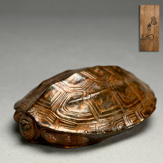 Antique Japanese Kikkoyaki Turtle Ceramic Okimono