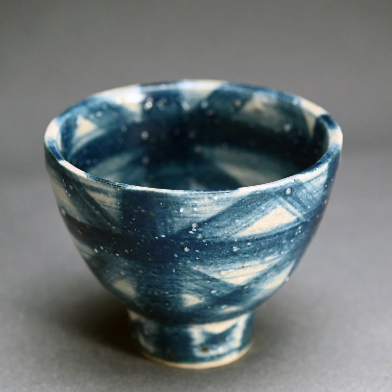 Exquisite Indigo Chawan Tea Bowl D ー福島 寛子 “呉須絵茶碗”