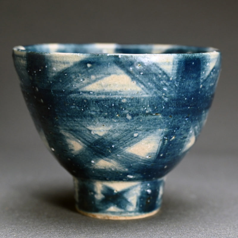 Exquisite Indigo Chawan Tea Bowl D ー福島 寛子 “呉須絵茶碗”