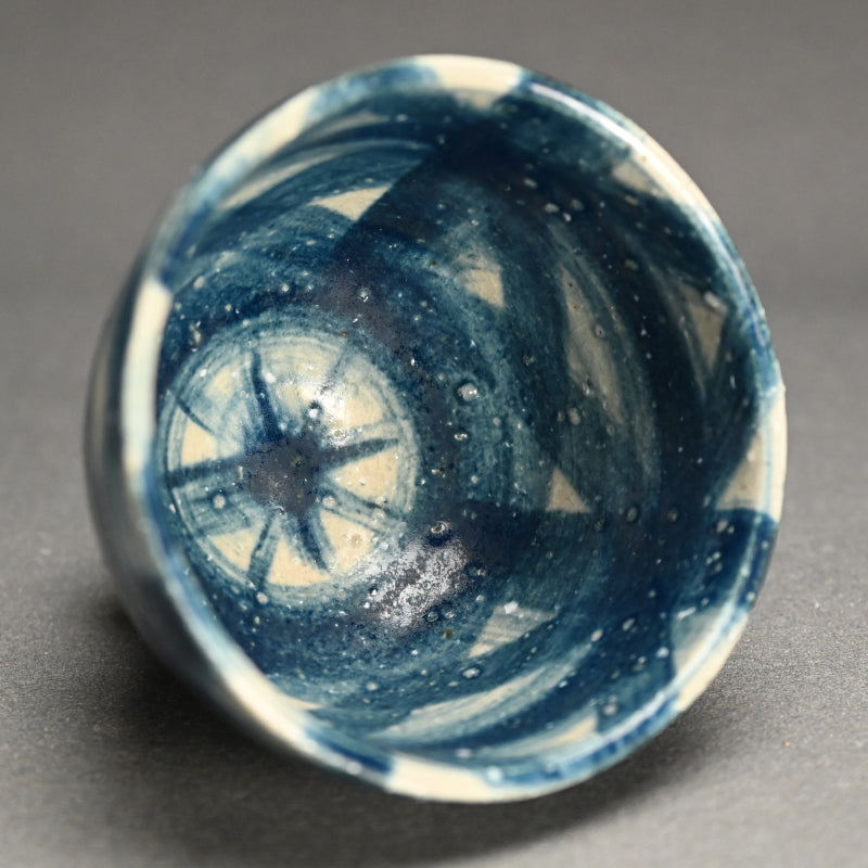 Exquisite Indigo Chawan Tea Bowl D ー福島 寛子 “呉須絵茶碗”