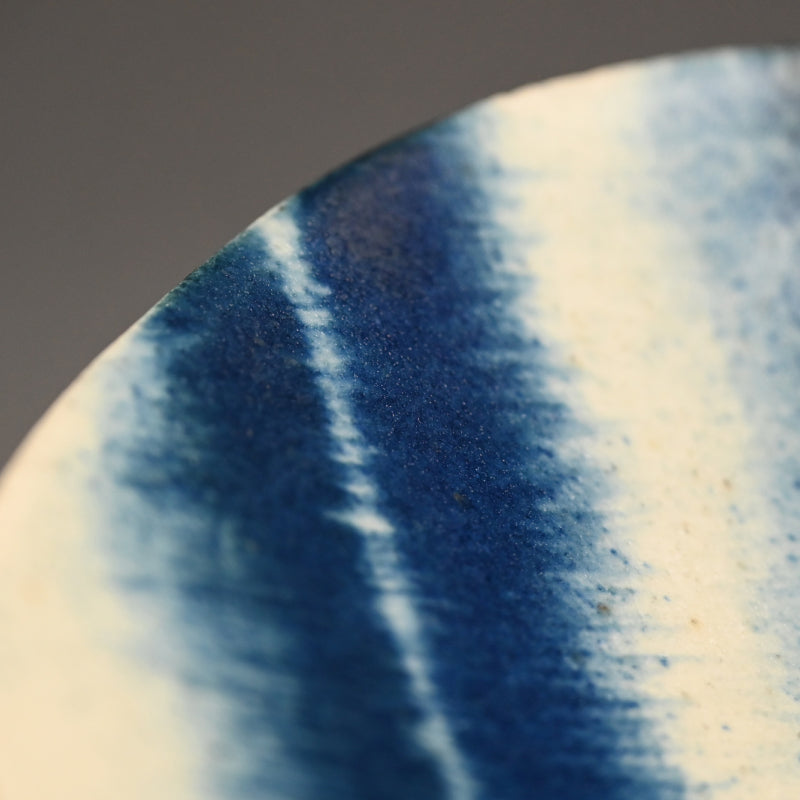 Large Exhibited Ceramic Bowl ー福島 寛子 "呉須絵青文輪花鉢”