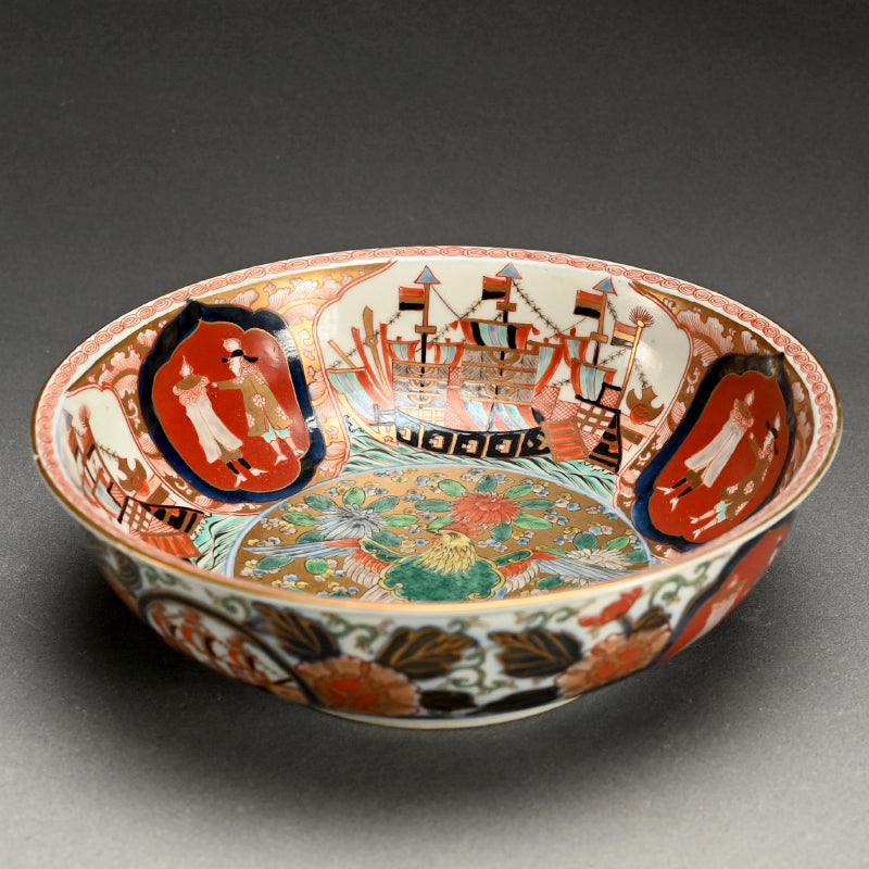 Nanban Dutchmen on Porcelain Imari Bowl
