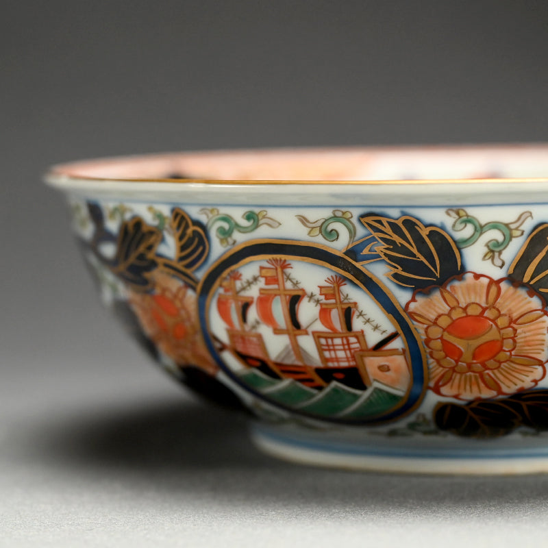 Nanban Dutchmen on Porcelain Imari Bowl