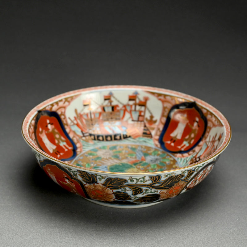 Nanban Dutchmen on Porcelain Imari Bowl