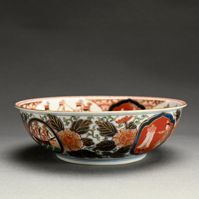 Nanban Dutchmen on Porcelain Imari Bowl