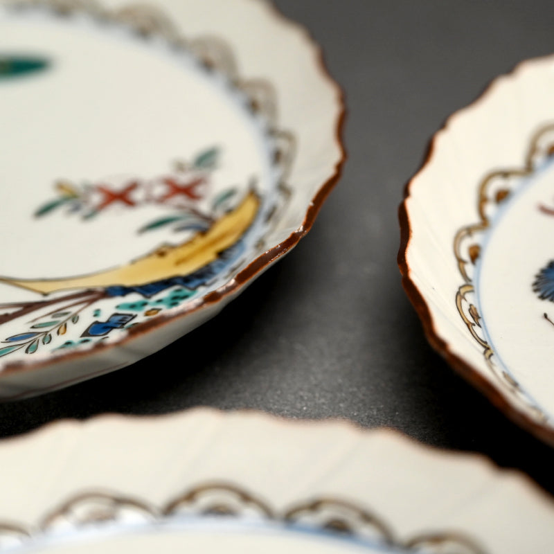 Japanese Antique 5 pc. Kutani Gosai Plate Set